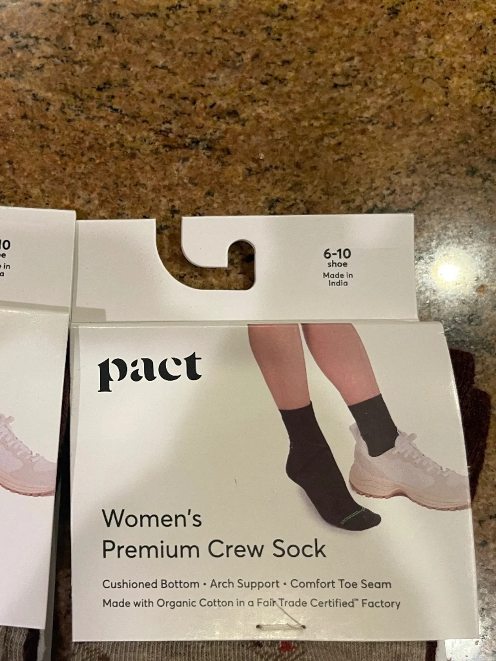 Pact Butterflies Soft Umber  Premium Crew Socks Two Pair NWT!